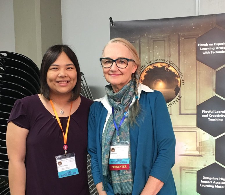 Danica Ronquillo (San Jose State University, School of Information student) and Valerie Hill (CVL Director) at RUCC18