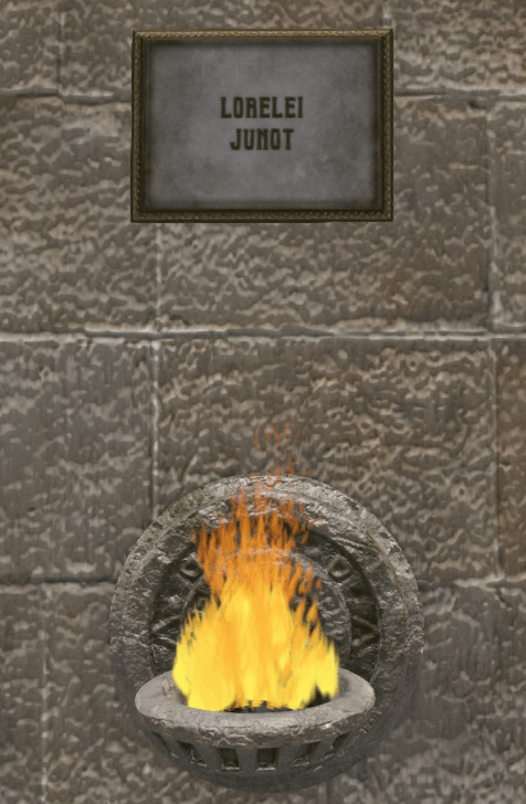 Close up Lorelei Junot plaque